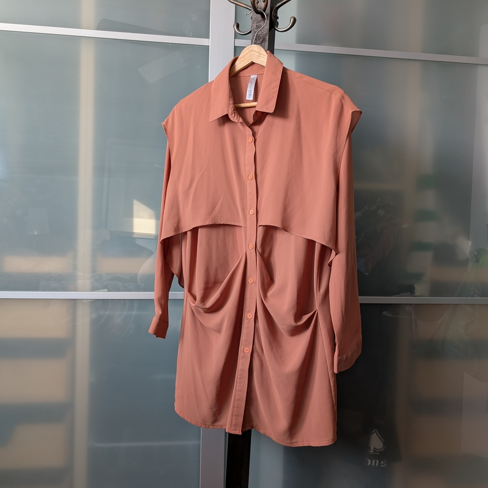 Lovely Layered Flowy Tunic in Brown - Size Large